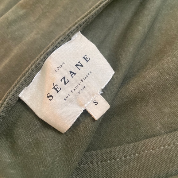 Sezane khaki green Ellen Robe short dress size small - Picture 8 of 8